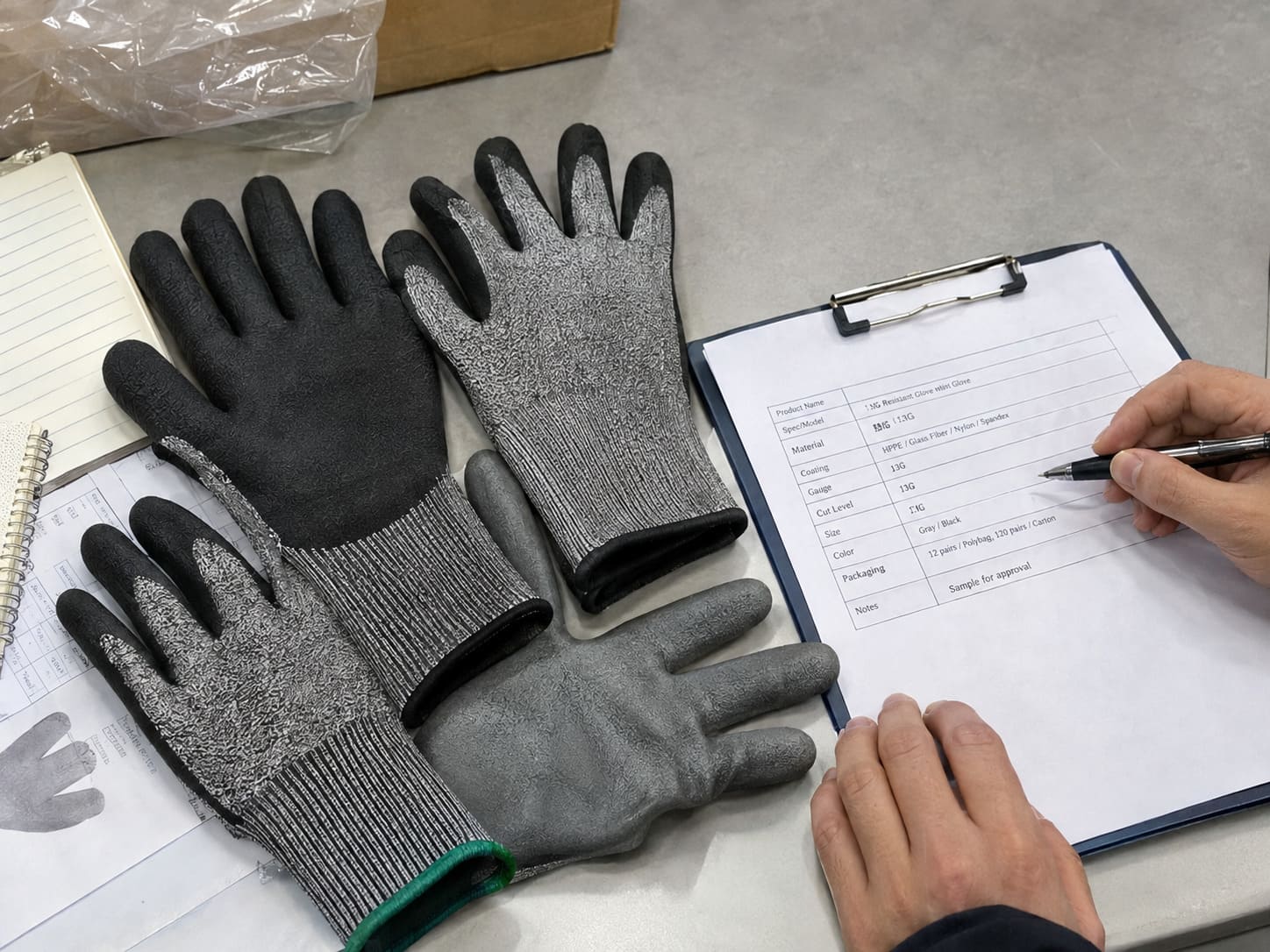Specification approval sheet with product details